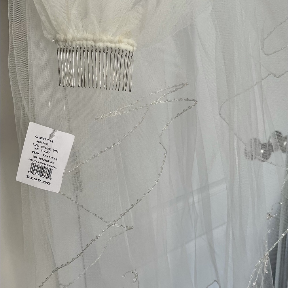 Embroidered bridal veil